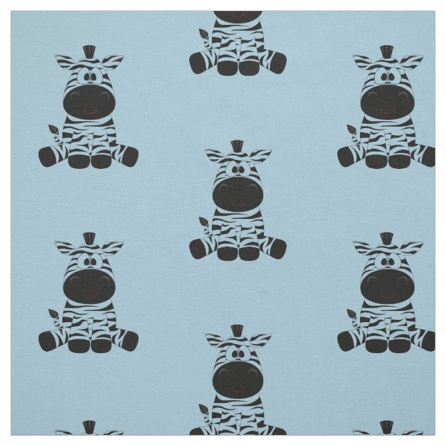 Zebra Blues Fabric (Swatch)