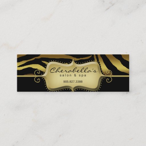 Customizable Zebra Bookmark Animal Gold Black Thank You Business Cards