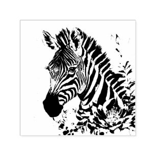 Zebra Botanical Art Self-inking Stamp