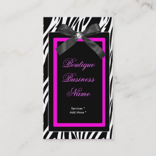 Zebra Boutique tag hot pink bow image