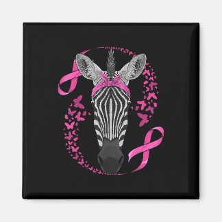 Zebra Breast Cancer Awareness Pink Bandana Cancer Magnet