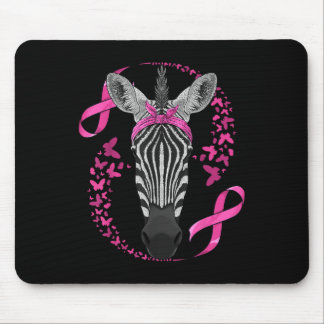 Zebra Breast Cancer Awareness Pink Bandana Cancer Mouse Pad