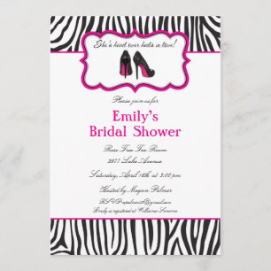 Zebra Bridal Shower Invitations