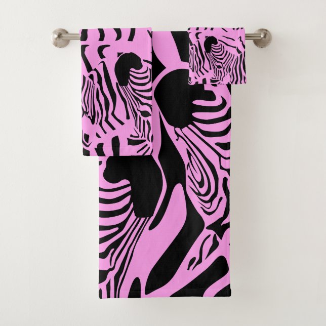 Zebra Bright Minimalism Bath Towel Set (Insitu)