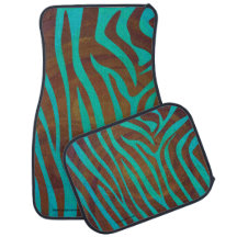 Zebra Brown and Teal Print