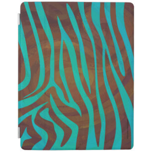 Zebra Brown and Teal Print iPad Smart Cover