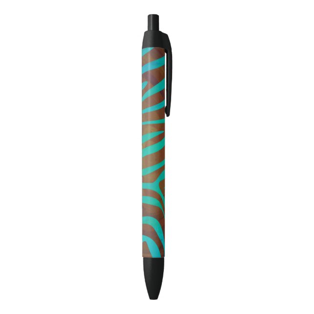 Zebra Brown and Teal Print Pen (Bottom (Vertical))