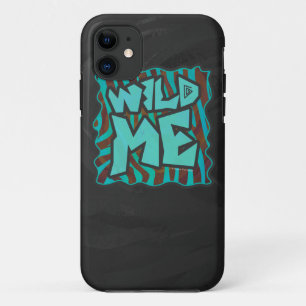 Zebra Brown and Teal Wild Me Design iPhone 11 Case