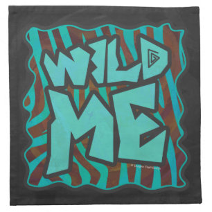 Zebra Brown and Teal Wild Me Design Napkin