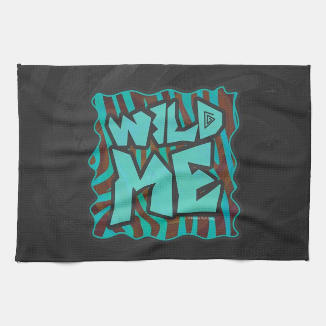 Zebra Brown and Teal Wild Me Design Towel (Horizontal)