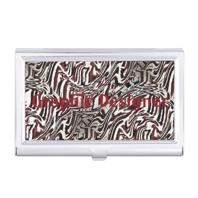 Zebra Brown Business Card Case (Front)