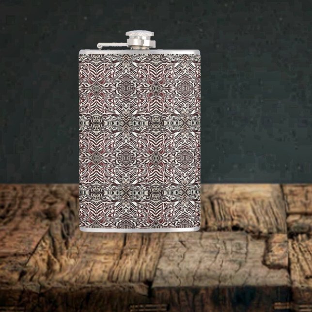 Zebra Brown Flask (This Zebra Brown Hip Flask has a Mediterranean look to its complex design!)