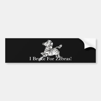 Zebra Bumper Sticker by Customizables at Zazzle