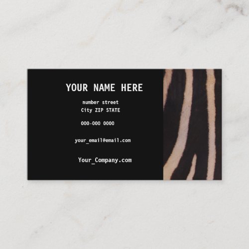ZEBRA  Business  Card Business Card Template
