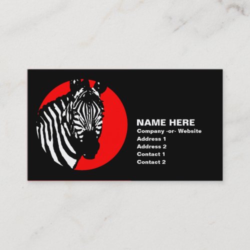 zebra. business cards