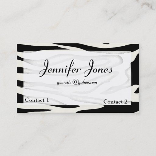 Customizable Zebra Business Card