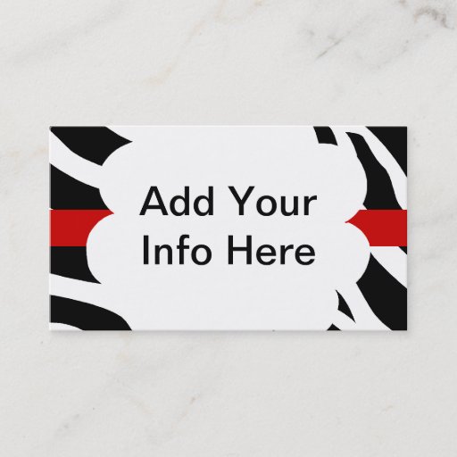 Customizable Zebra Business Card