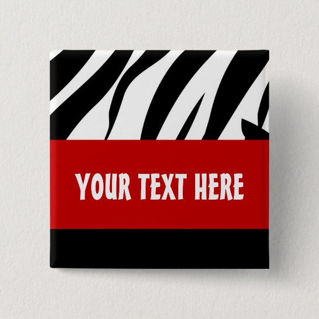 Zebra Button, Customizable Button (Front)