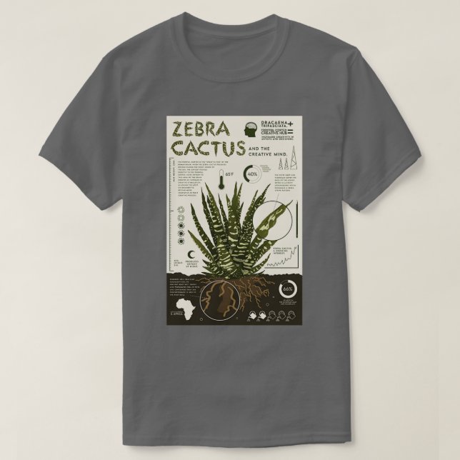 Zebra Cactus  Long  (2)  T-Shirt (Design Front)