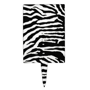 Zebra Camouflage Black and White Artistic Pattern Cake Topper