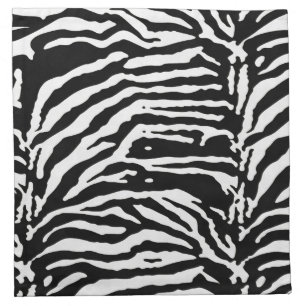 Zebra Camouflage Black and White Artistic Pattern Cloth Napkin