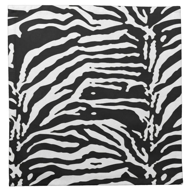 Zebra Camouflage Black and White Artistic Pattern Cloth Napkin (Front)