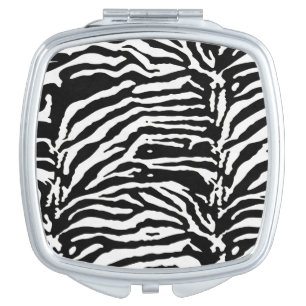 Zebra Camouflage Black and White Artistic Pattern Compact Mirror