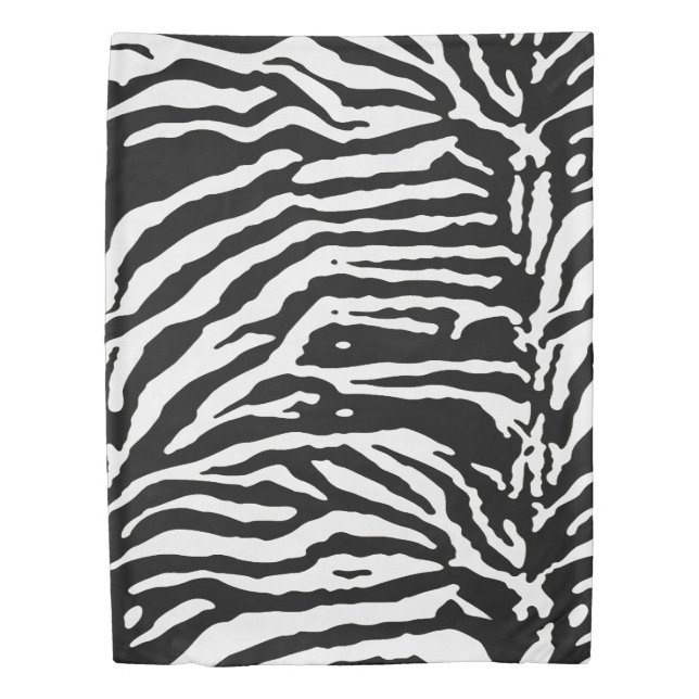 Zebra Camouflage Black and White Artistic Pattern Duvet Cover (Front)