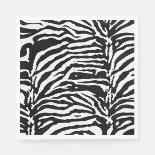 Zebra Camouflage Black and White Artistic Pattern Napkins