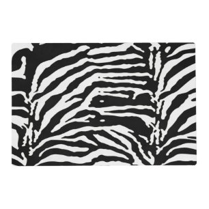 Zebra Camouflage Black and White Artistic Pattern Placemat