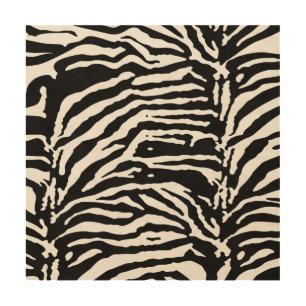 Zebra Camouflage Black and White Artistic Pattern Wood Wall Art