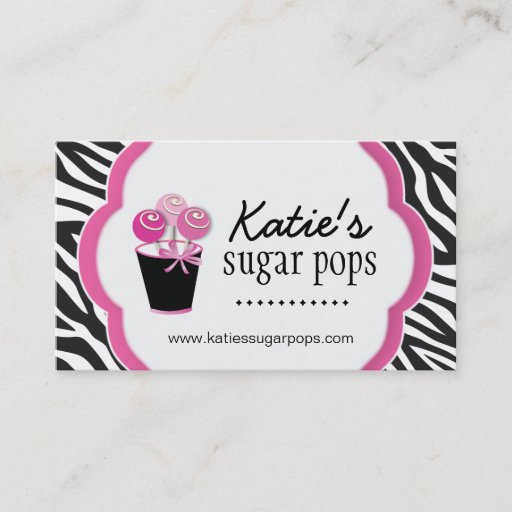 Customizable Zebra Candy Store Business Cards