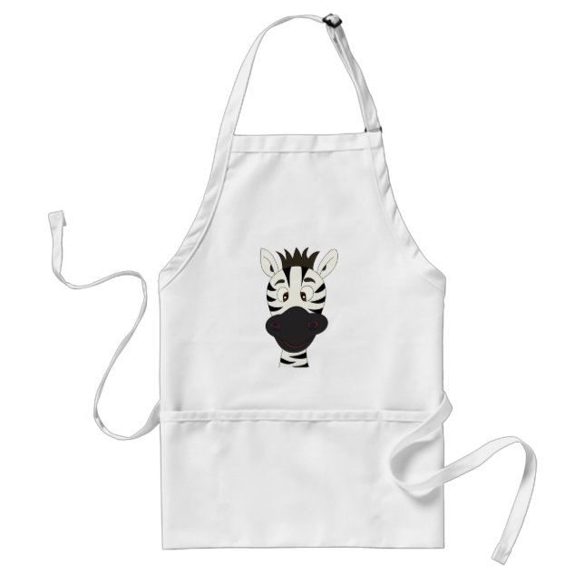 Zebra cartoon adult apron (Front)