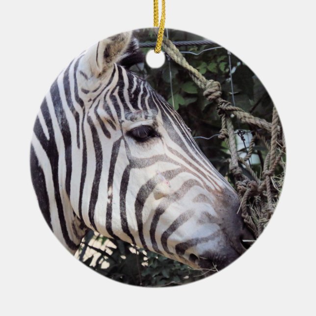 Zebra Ceramic Ornament (Front)