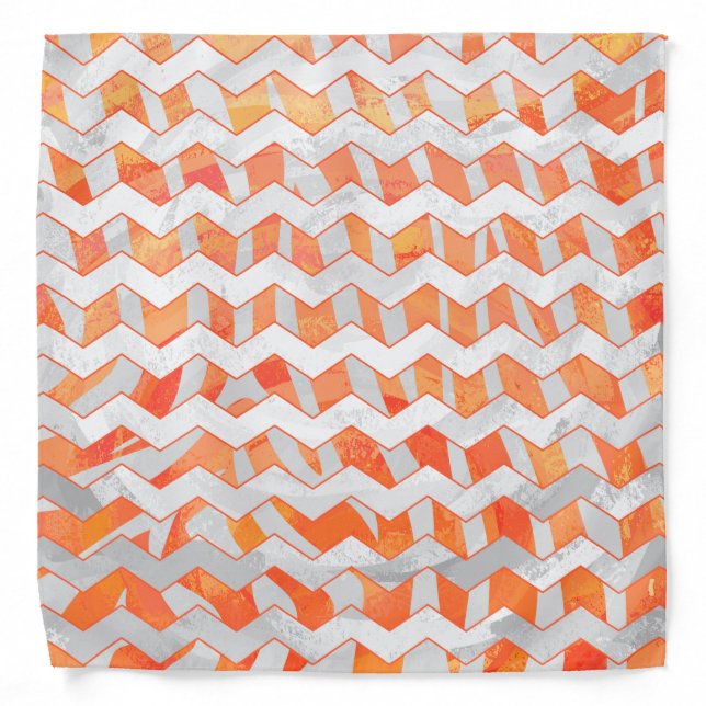 Zebra Chevron Orange and White Bandana (Front)