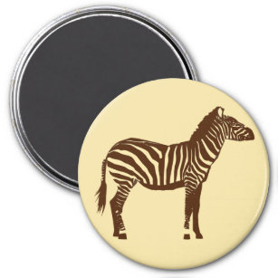 Zebra - Chocolate Brown and Camel Tan Magnet