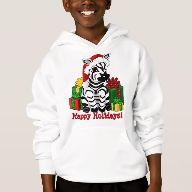 Zebra Christmas Hoodie (Front)