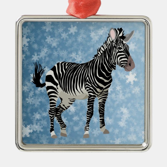 zebra christmas metal ornament (Front)