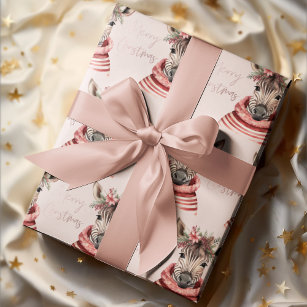 Cute Dark Pink Christmas Wrapping Paper Hot Pink Wreath Gift Wrap Holiday  Decoration (20 inch x 30 inch sheet)