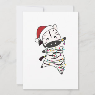 Zebra Christmas Zebras Winter Animals Adult Cloth Holiday Card