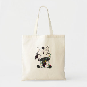 Zebra Christmas Zebras Winter Animals Adult Cloth  Tote Bag