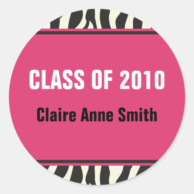 Zebra Classic Round Sticker (Front)