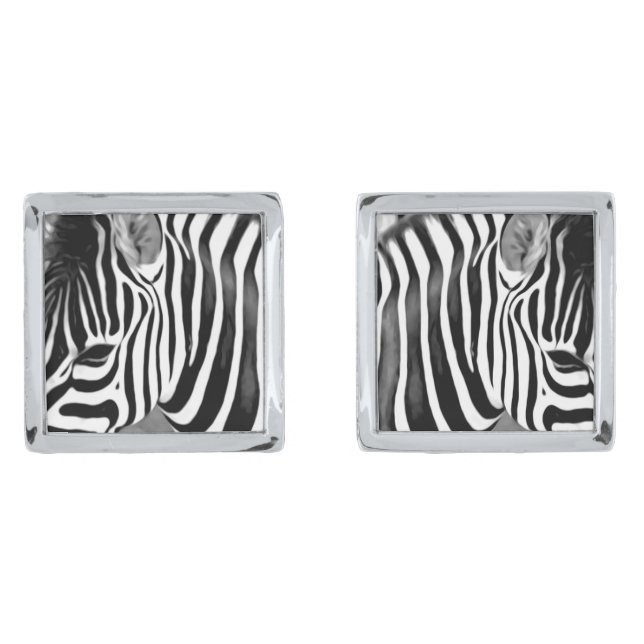 Zebra close up cufflinks (Front)