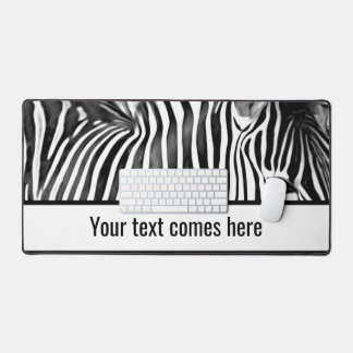 Zebra close up in black&white desk mat