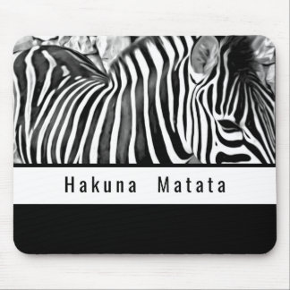 Zebra close up in black&white mouse pad