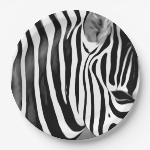 Zebra close up print  paper plates