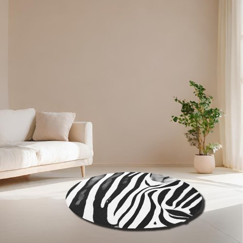 Zebra close up print rug