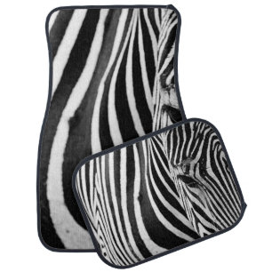 ZEBRA CLOSE-UP VIEW CAR FLOOR MAT