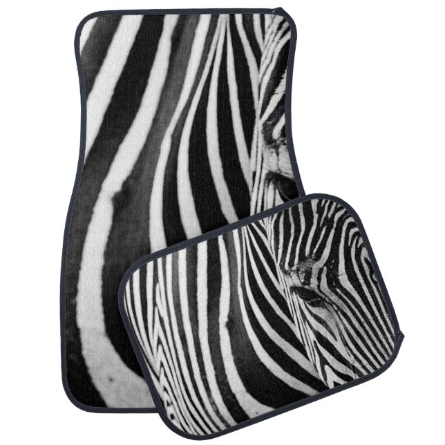ZEBRA CLOSE-UP VIEW CAR FLOOR MAT (Set)