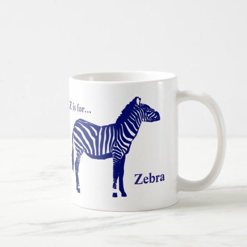 Zebra _Cobalt Blue and White Coffee Mug